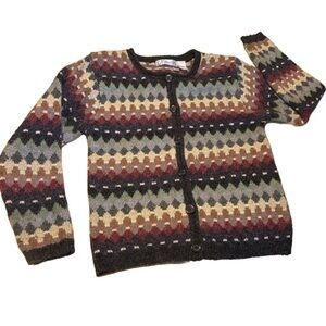 DressBarn geometric print cardigan sweater size Small